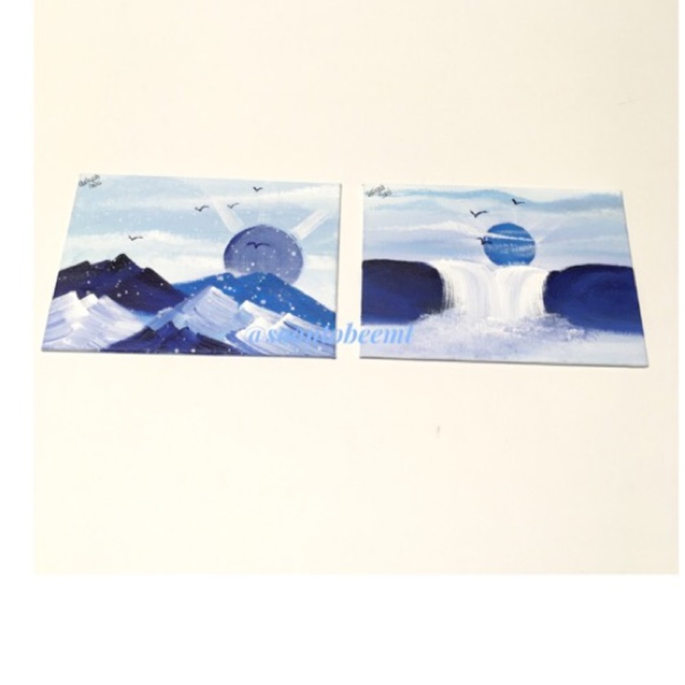 Two 5x7 Acrylic Paintings By Me- Remembrance🌊